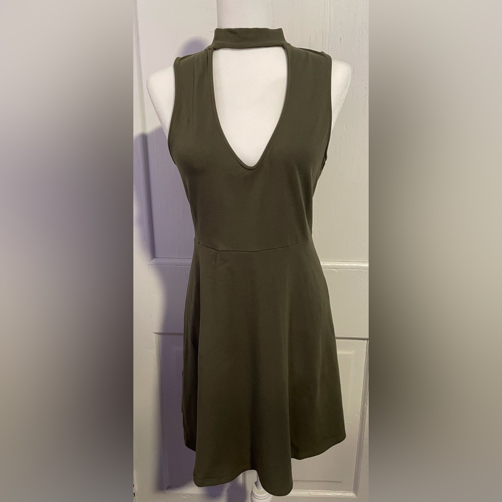 Vintage Express V-Neck Mini Dress